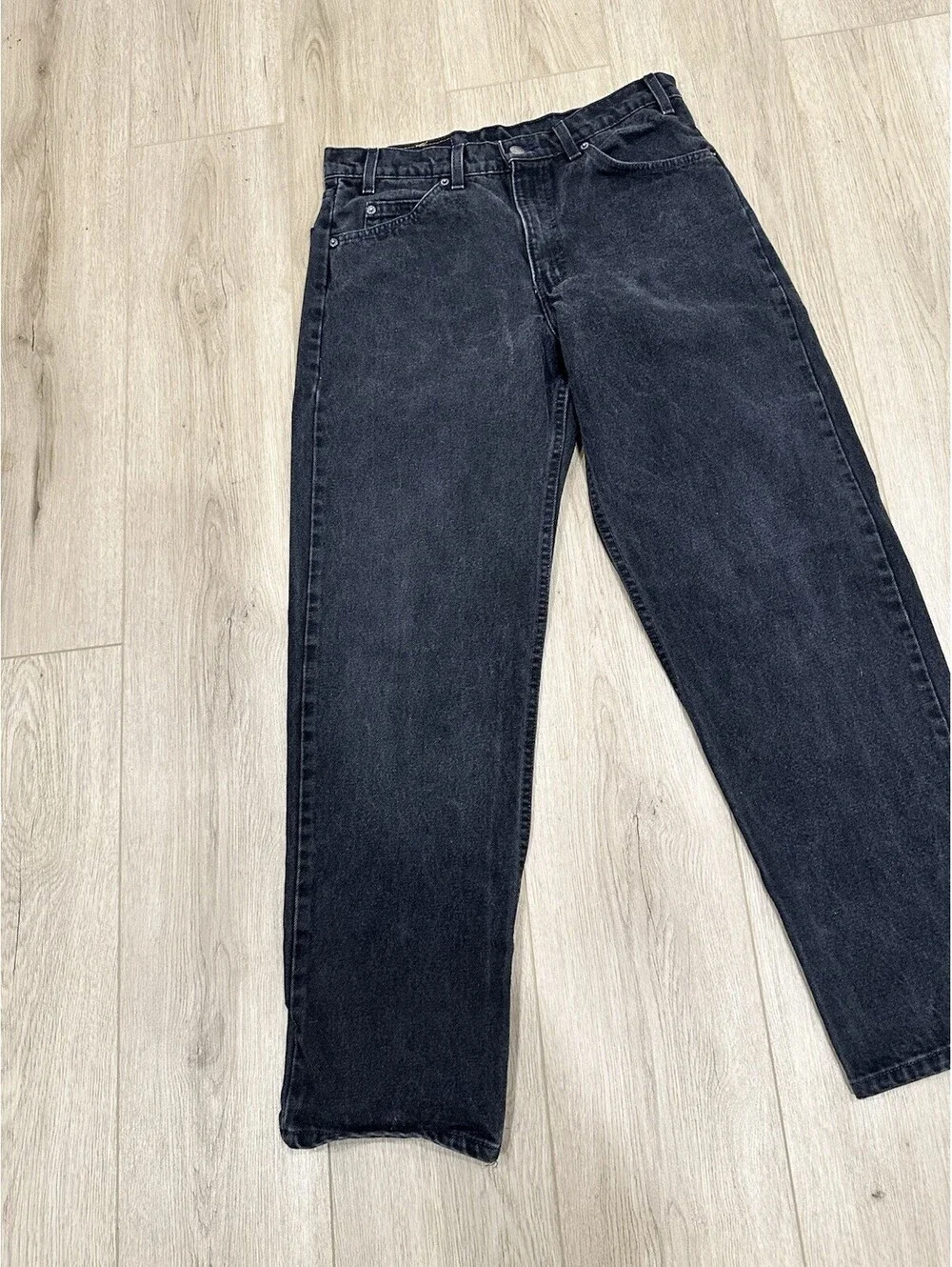 Levis 550 Orange Tab Jeans Mens 32x31 Black Relaxed Fit USA Made Denim